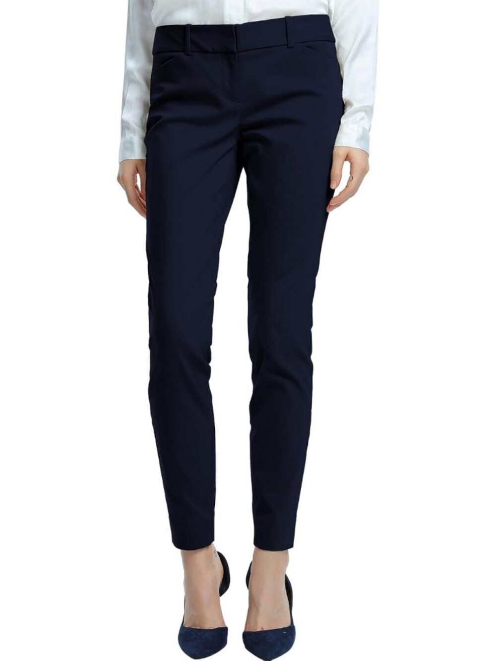 Satin Stretch Slim Skinny Pants for Women | Casual Business Office Trousers